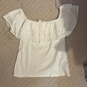 H&M White ruffle top